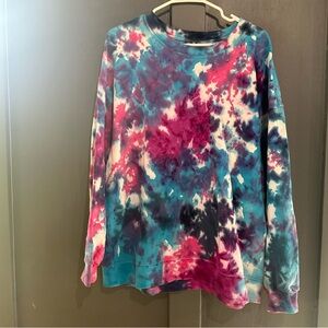 Lululemon Perfectly Oversized Crew - 8 - White with Tie Dye